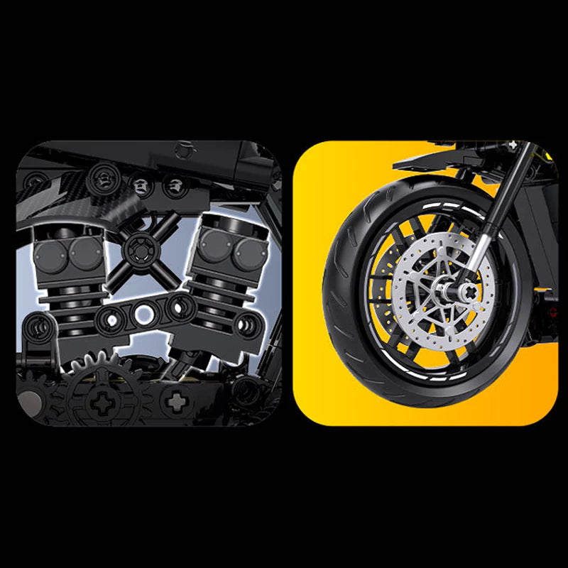 GULY 60533 Black Yamaha V-Max Building Block Model (1:8 Scale)