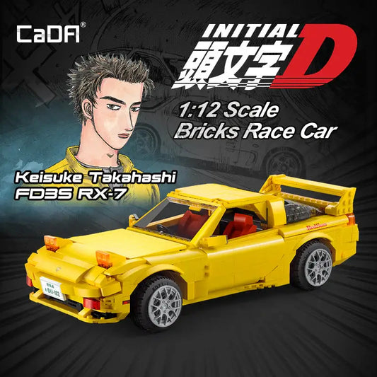 CADA C61023 Initial-D Mazda RX-7 FD3S Building Block Model (1:12 Scale)