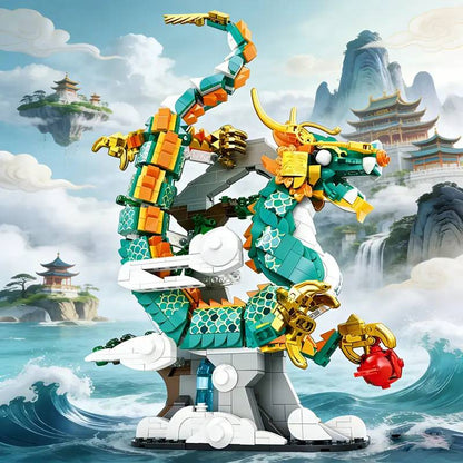 JIQILE 47134 Holy Dragon Building Block Model