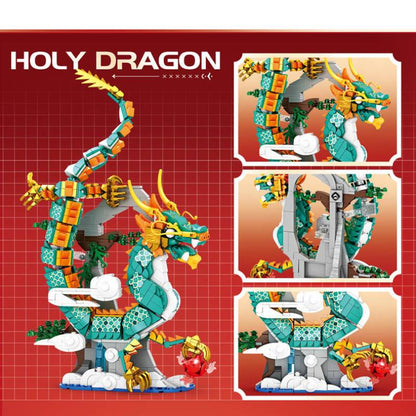 JIQILE 47134 Holy Dragon Building Block Model