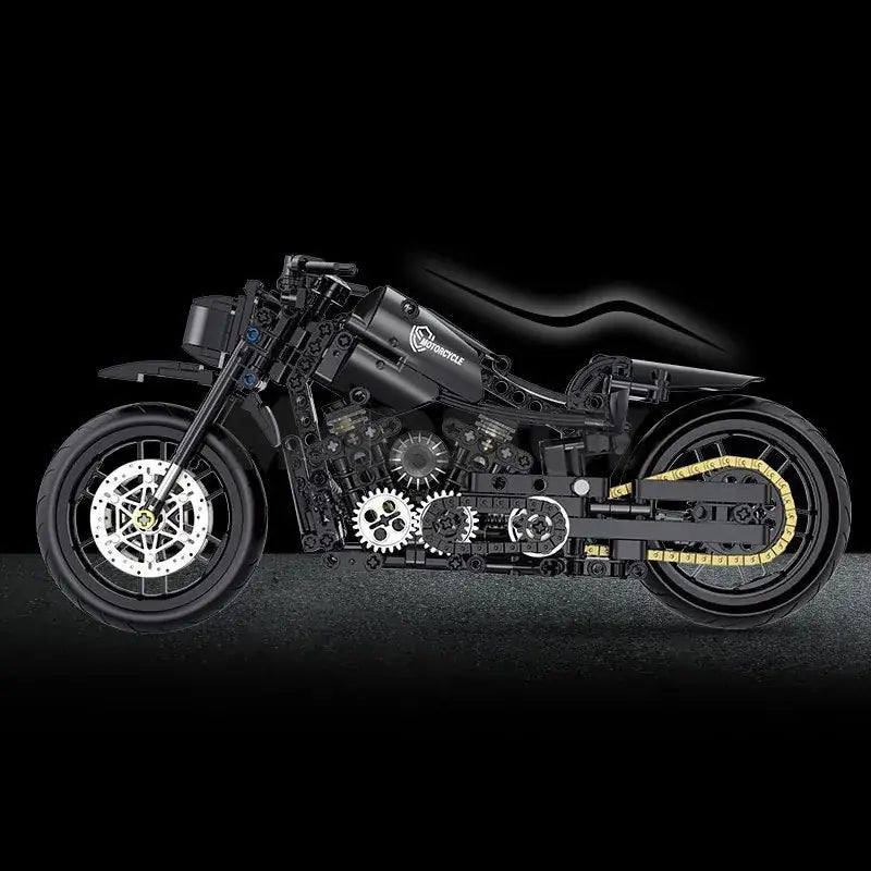 GULY 60502 Black Harley-Davidson Building Block Model (1:8 Scale)