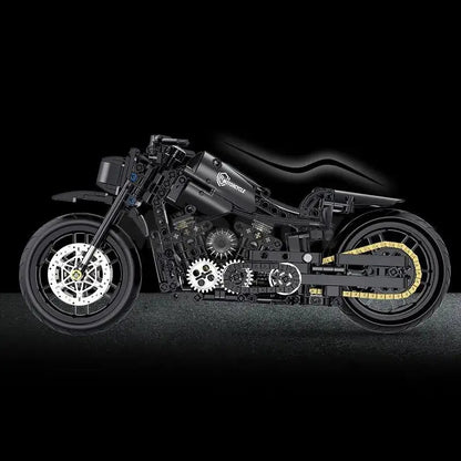 GULY 60502 Black Harley-Davidson Building Block Model (1:8 Scale)