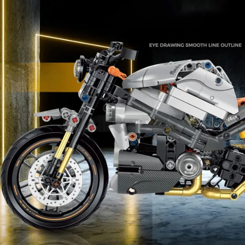GULY 60508 Silver Norton V4CR Building Block Model (1:8 Scale)