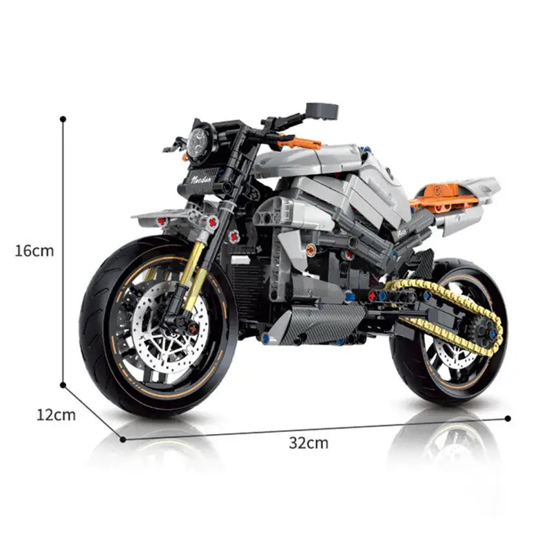 GULY 60508 Silver Norton V4CR Building Block Model (1:8 Scale)
