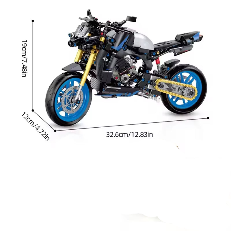 GULY 60509 Blue Yamaha MT-10 Building Block Model (1:8 Scale)