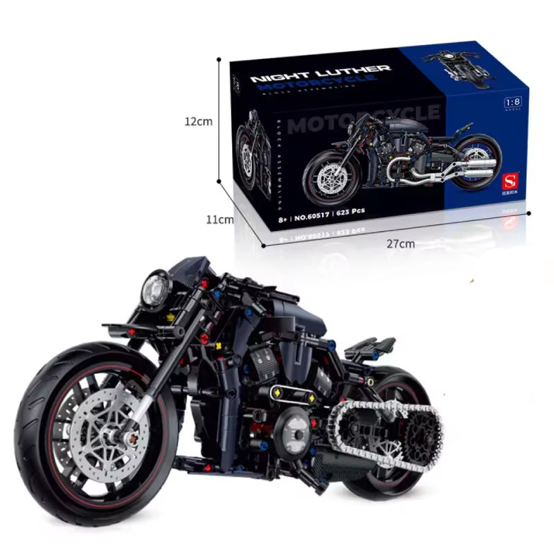 GULY 60517 Black Harley-Davidson V-Rod Building Block Model (1:8 Scale)