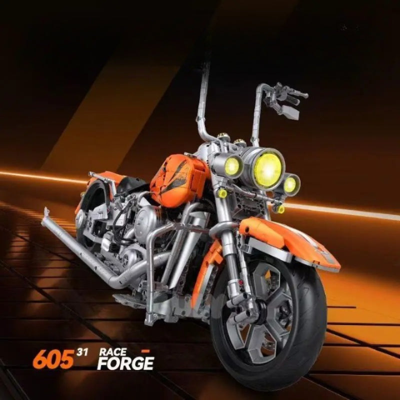 GULY 60531 Orange Harley-Davidson Softail Deluxe Building Block Model (1:5 Scale)