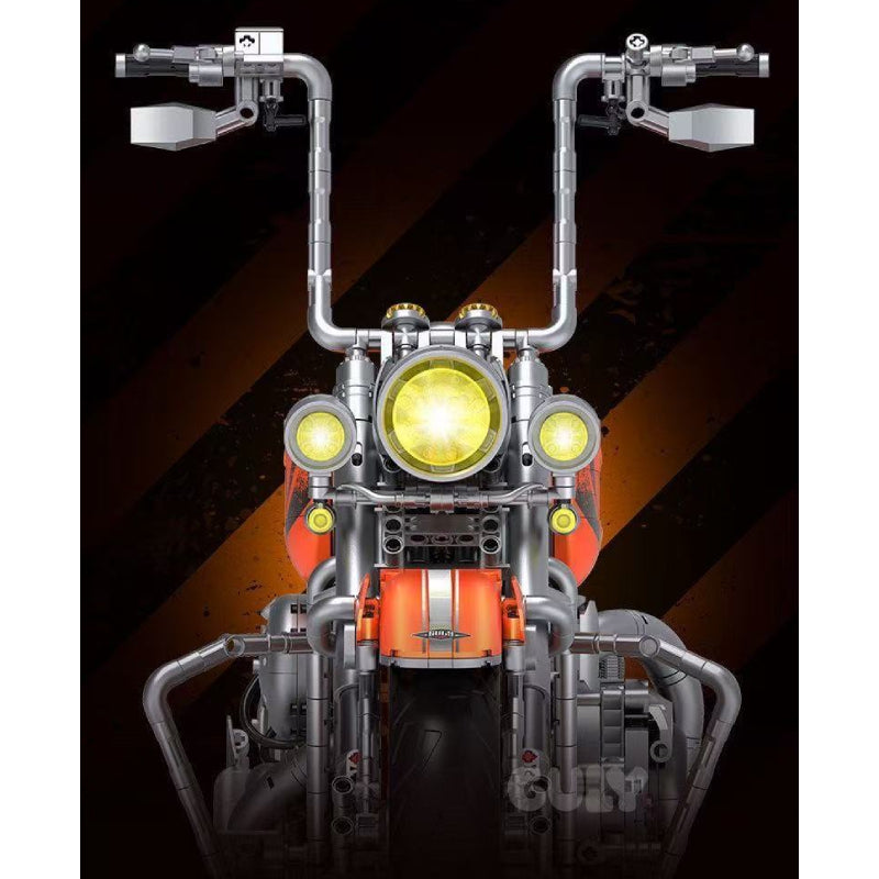 GULY 60531 Orange Harley-Davidson Softail Deluxe Building Block Model (1:5 Scale)