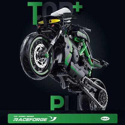 GULY 60532 Green Kawasaki Ninja H2R Building Block Model (1:8 Scale)