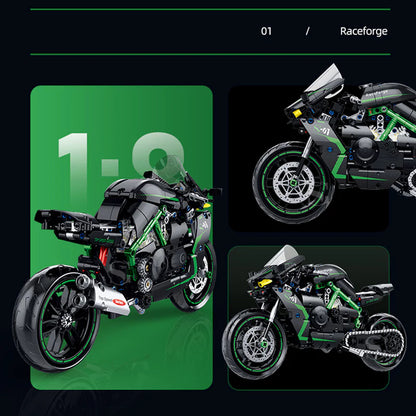 GULY 60532 Green Kawasaki Ninja H2R Building Block Model (1:8 Scale)