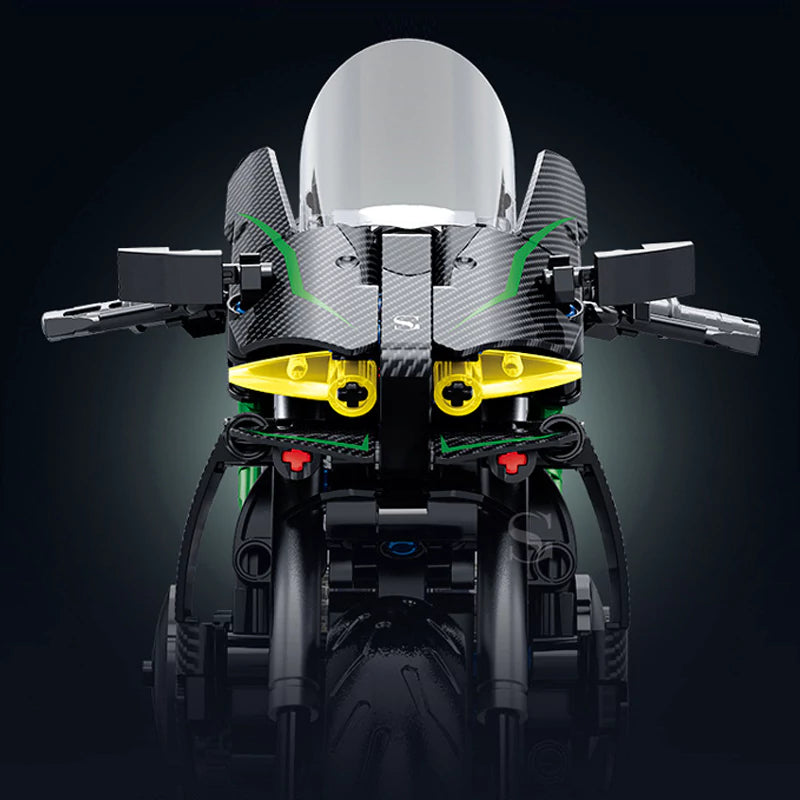 GULY 60532 Green Kawasaki Ninja H2R Building Block Model (1:8 Scale)