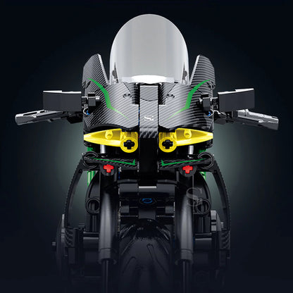 GULY 60532 Green Kawasaki Ninja H2R Building Block Model (1:8 Scale)