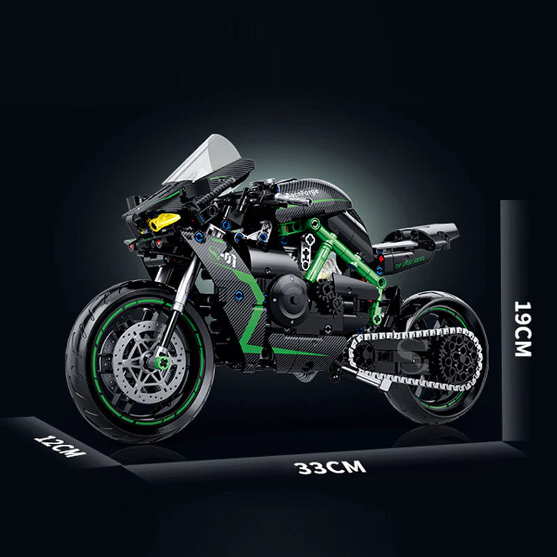 GULY 60532 Green Kawasaki Ninja H2R Building Block Model (1:8 Scale)