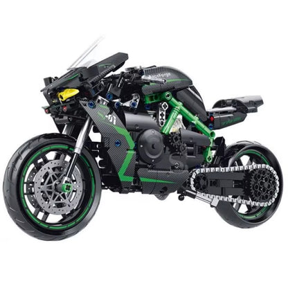 GULY 60532 Green Kawasaki Ninja H2R Building Block Model (1:8 Scale)