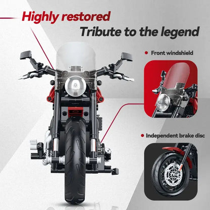 GULY 60534 Red Harley-Davidson Softail Slim Building Block Model (1:8 Scale)
