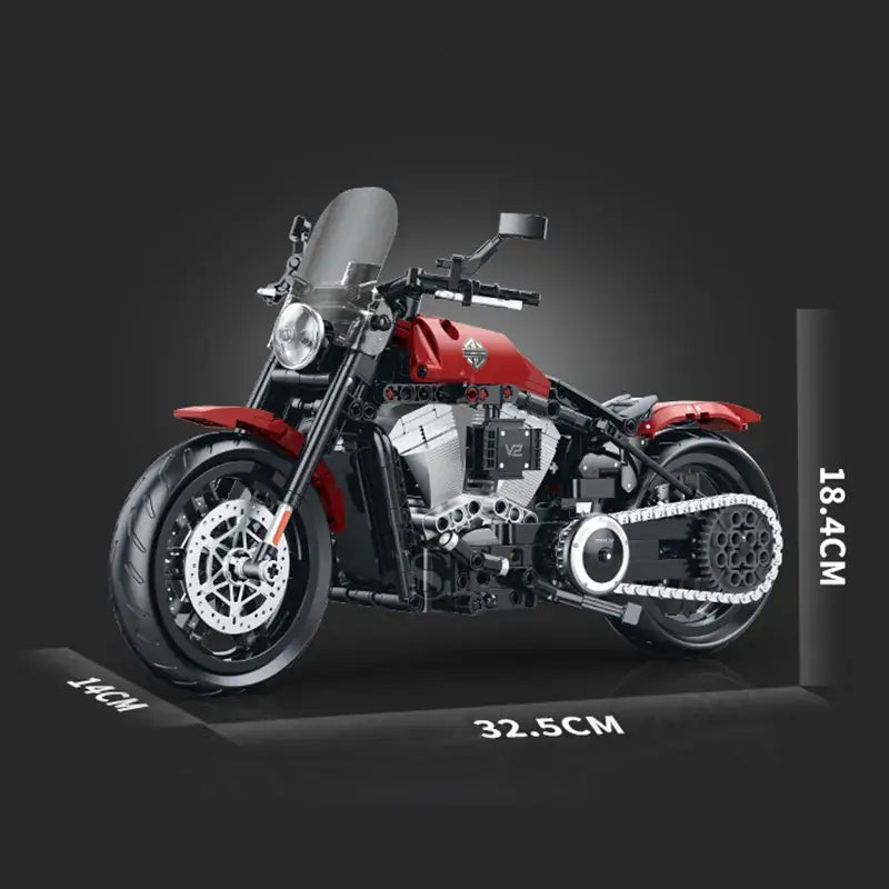 GULY 60534 Red Harley-Davidson Softail Slim Building Block Model (1:8 Scale)