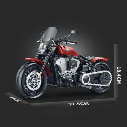 GULY 60534 Red Harley-Davidson Softail Slim Building Block Model (1:8 Scale)