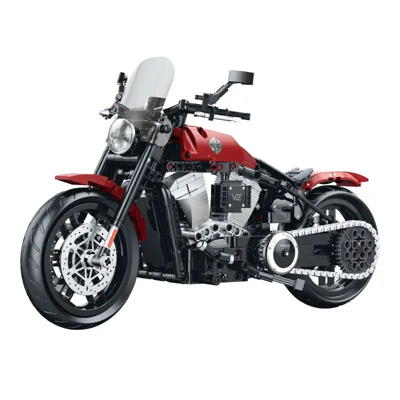 GULY 60534 Red Harley-Davidson Softail Slim Building Block Model (1:8 Scale)