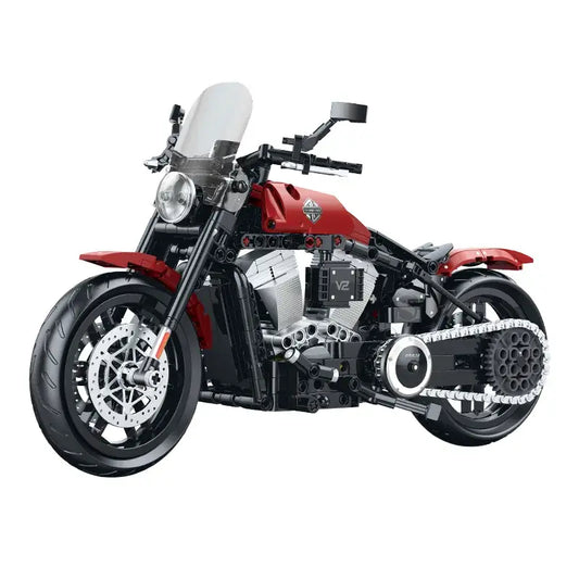 GULY 60534 Red Harley-Davidson Softail Slim Building Block Model (1:8 Scale)