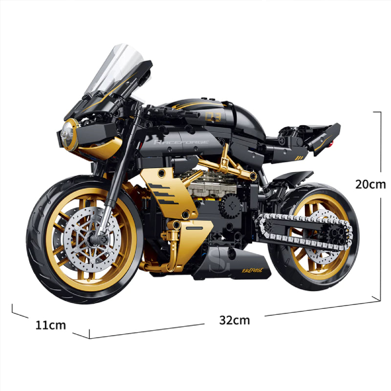 GULY 60538 Black/Gold MV Agusta Building Block Model (1:8 Scale)