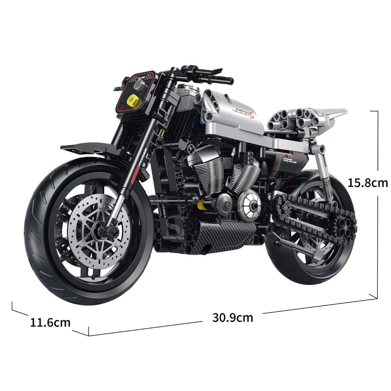 GULY 60545 Silver Harley-Davidson XR1200 Building Block Model (1:8 Scale)