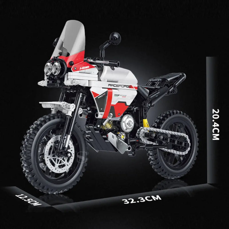 GULY 60552 White/Red Ducati DesertX Building Block Model (1:8 Scale)