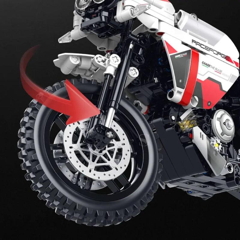 GULY 60552 White/Red Ducati DesertX Building Block Model (1:8 Scale)