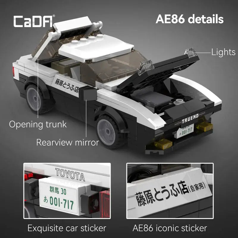 CADA C55014 Initial-D Toyota AE86 Trueno Building Block Model (1:24 Scale)