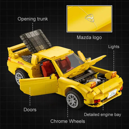 CADA C61023 Initial-D Mazda RX-7 FD3S Building Block Model (1:12 Scale)