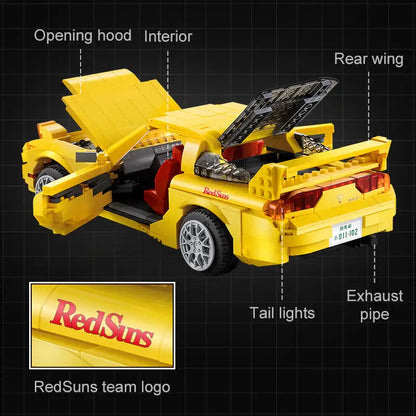 CADA C61023 Initial-D Mazda RX-7 FD3S Building Block Model (1:12 Scale)