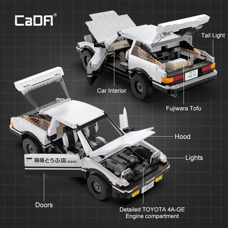 CADA C61024 Initial-D Toyota AE86 Trueno Building Block Set
