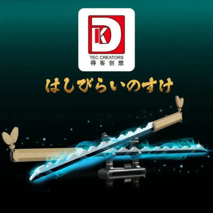 DK 1513 Demon Slayer Inosuke Dual Serrated Nichirin Blade Building Block Model (Beige)