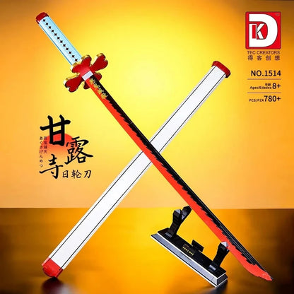 DK 1514 Demon Slayer Mitsuri Kanroji Flexible Nichirin Blade Building Block Model (Red)