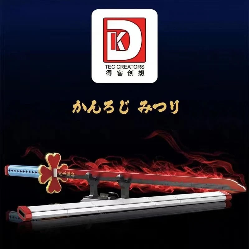 DK 1514 Demon Slayer Mitsuri Kanroji Flexible Nichirin Blade Building Block Model (Red)