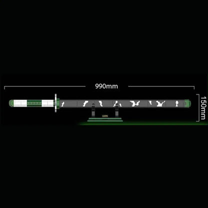 DK 1520 Demon Slayer Sanemi Wind Nichirin Blade Building Block Model (Green Glow-In-The-Dark)