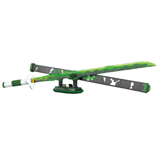 DK 1520 Demon Slayer Sanemi Wind Nichirin Blade Building Block Model (Green Glow-In-The-Dark)