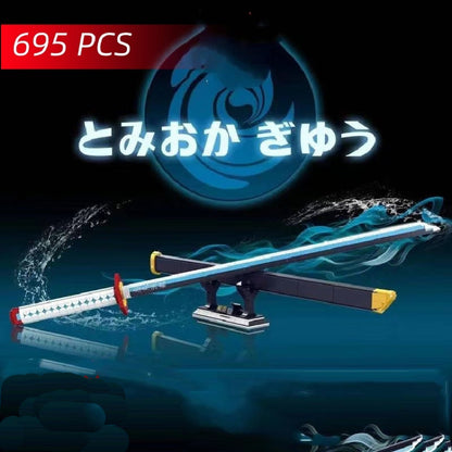 DK 1521 Demon Slayer Giyu Tomioka Water Nichirin Blade Building Block Model (Blue)