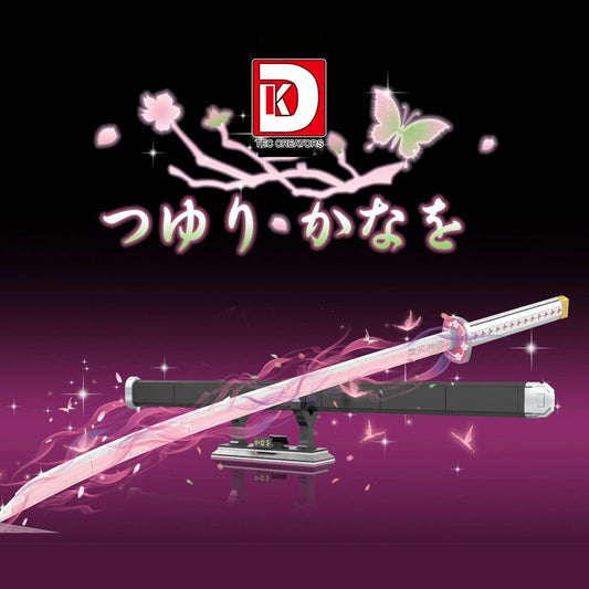 DK 1523 Demon Slayer Kanao Tsuyuri Flower Nichirin Blade Building Block Model (Pink/White)