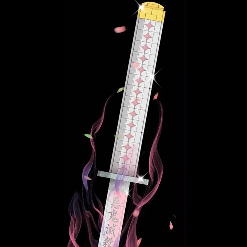 DK 1523 Demon Slayer Kanao Tsuyuri Flower Nichirin Blade Building Block Model (Pink/White)