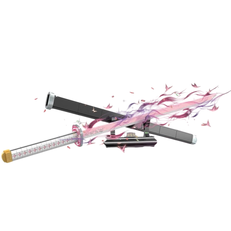 DK 1523 Demon Slayer Kanao Tsuyuri Flower Nichirin Blade Building Block Model (Pink/White)