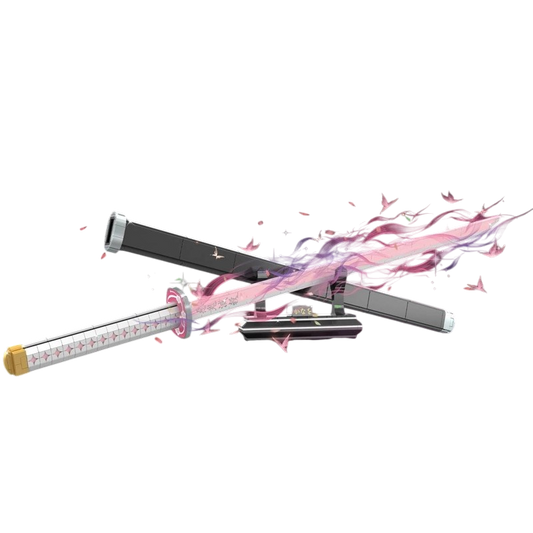 DK 1523 Demon Slayer Kanao Tsuyuri Flower Nichirin Blade Building Block Model (Pink/White)