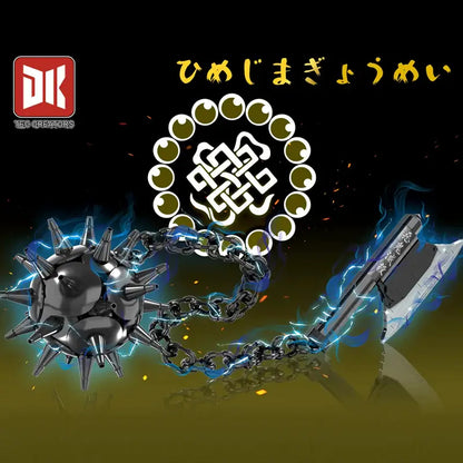 DK 1525 Demon Slayer Gyomei Himejima Nichirin Axe and Flail Building Block Model (Black)