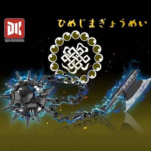 DK 1525 Demon Slayer Gyomei Himejima Nichirin Axe and Flail Building Block Model (Black)