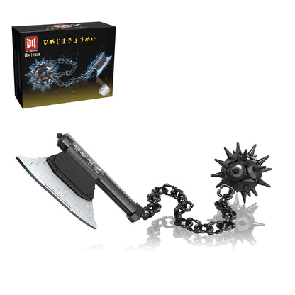DK 1525 Demon Slayer Gyomei Himejima Nichirin Axe and Flail Building Block Model (Black)