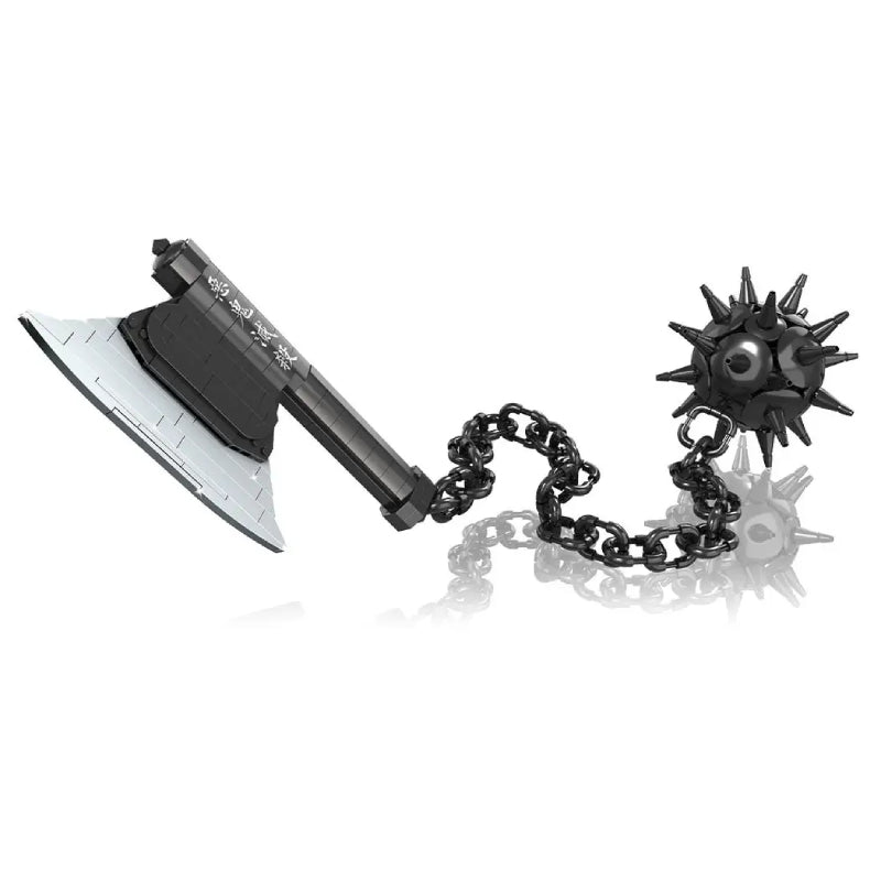 DK 1525 Demon Slayer Gyomei Himejima Nichirin Axe and Flail Building Block Model (Black)