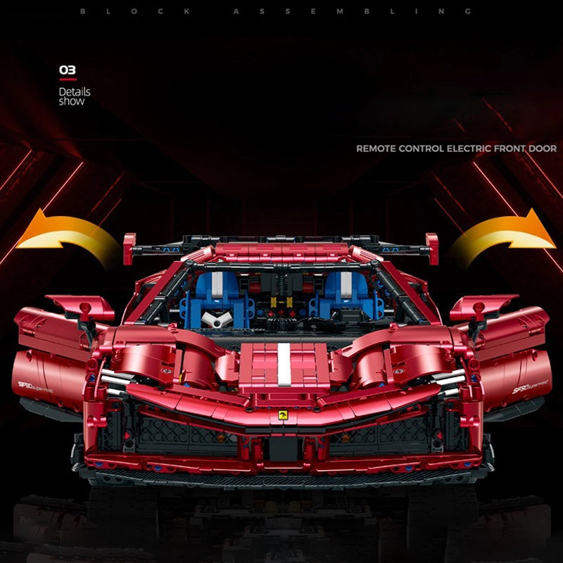 GULY 10623 Red Ferrari Building Block Model (1:8 Scale)